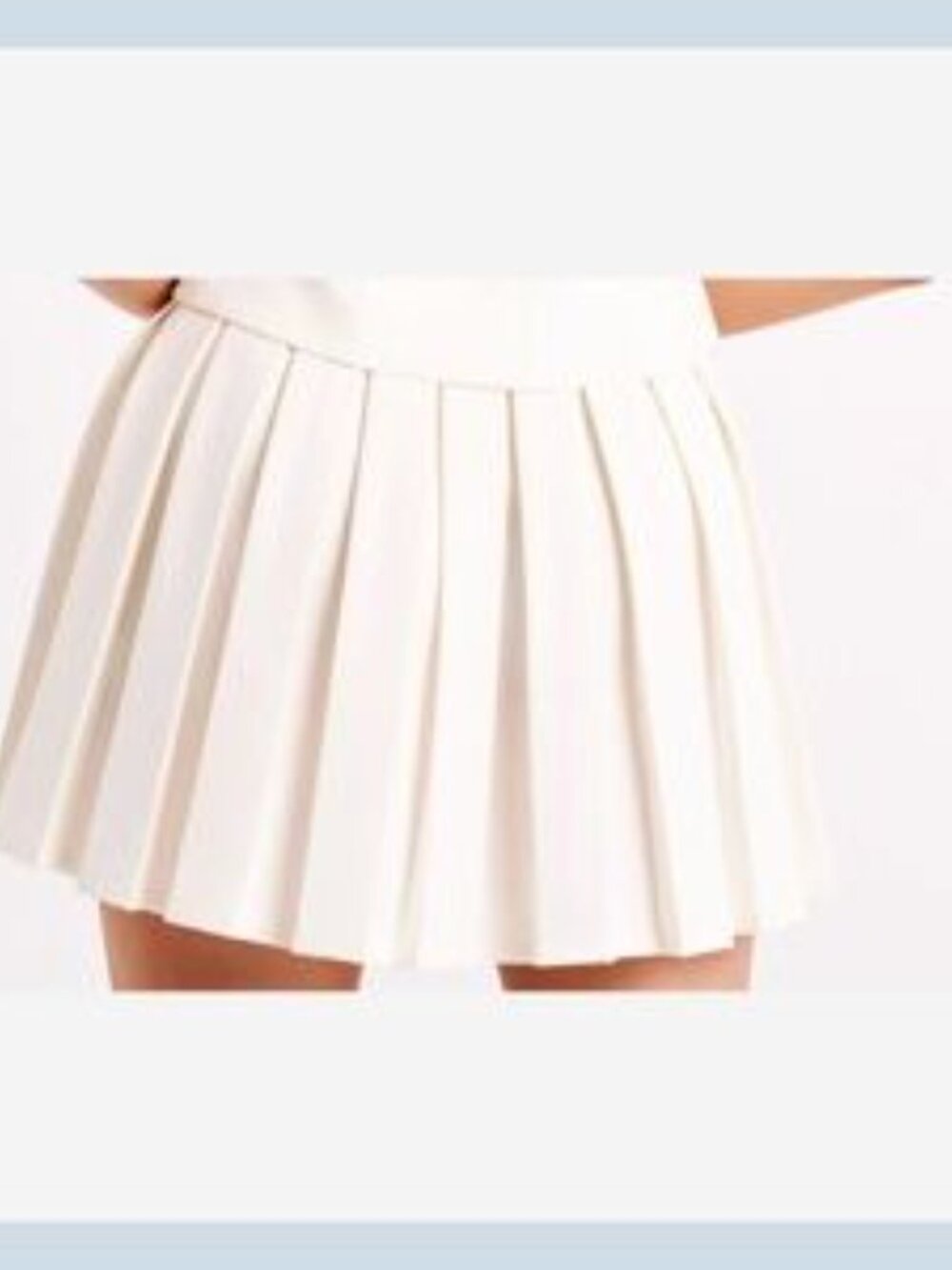Meshki Ivory Pleated Mini Skirt